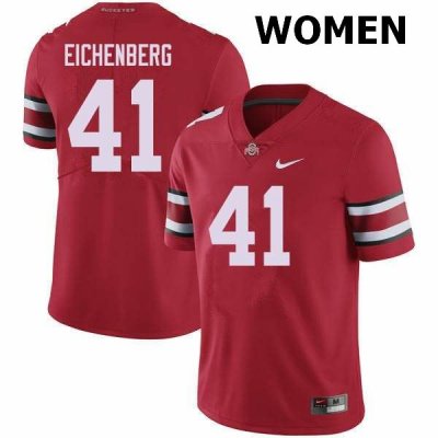 NCAA Ohio State Buckeyes Women's #41 Tommy Eichenberg Red Nike Football College Jersey RKO8645KZ